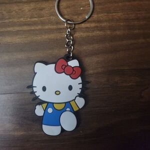 Waving Hello Kitty sanrio kawaii rubber keychain